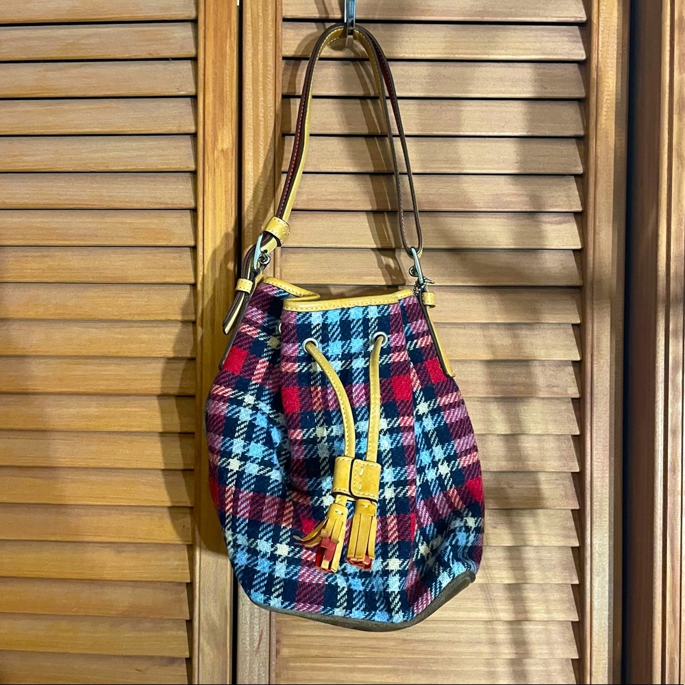 Coach Holiday Tweed Bucket Bag